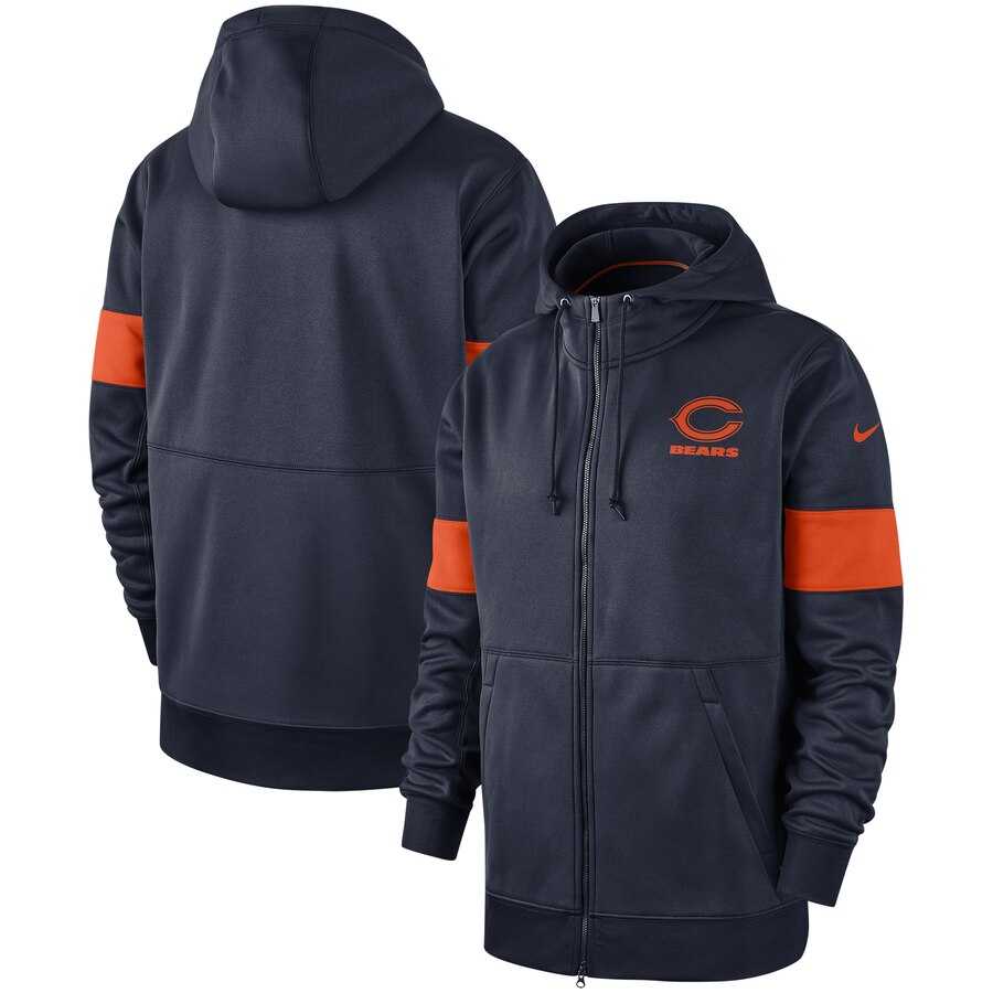Chicago Bears Nike Sideline Performance Full Zip Hoodie Navy,We sell and wholesale Chicago Bears Nike Sideline Performance Full Zip Hoodie Navy on line form chian!